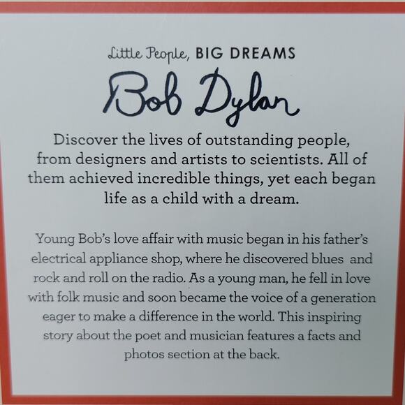BOOK Little People, Big Dreams Bob Dylan (hardback) - Picture 2 of 3